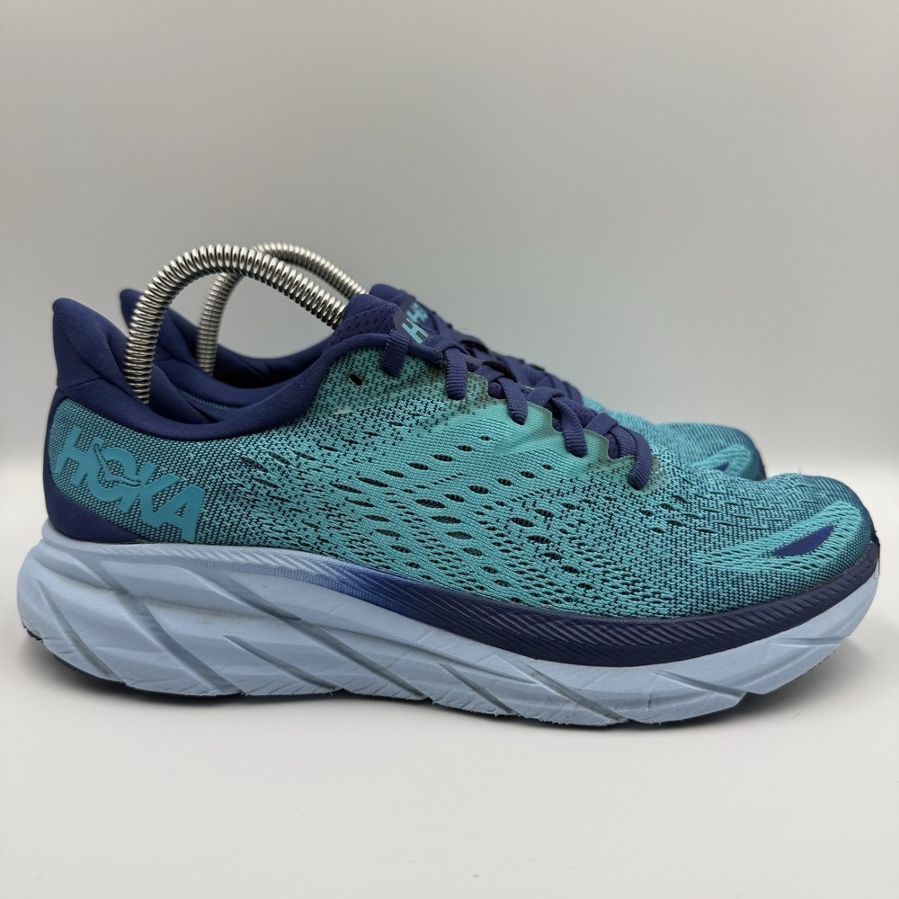 Hoka One One Clifton 8 Running Shoes Mens Size 8 D Blue Teal 1119393 BBSB